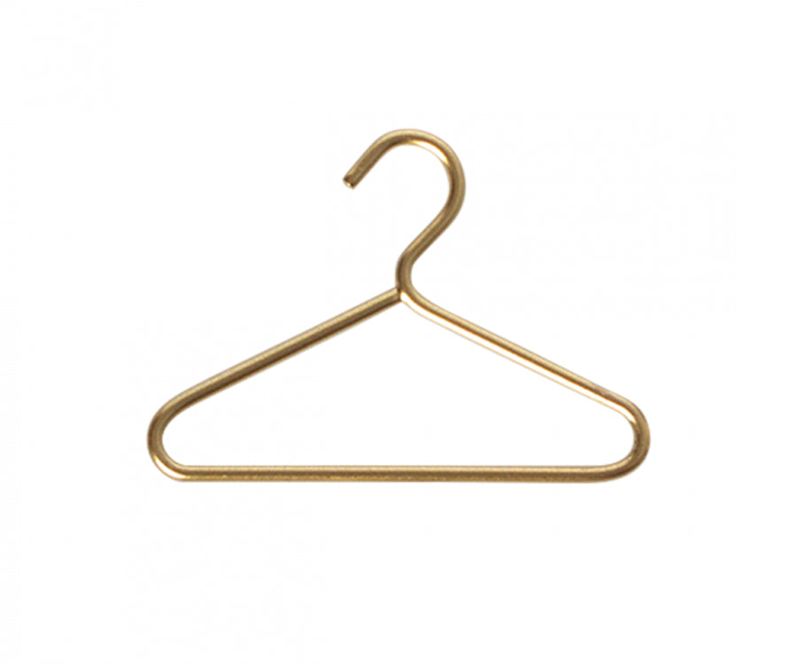 Maileg – Guldiga galgar för kläder, hängare miniatyr, tre st