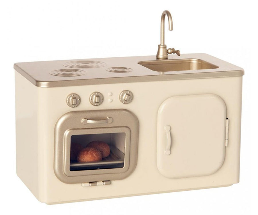 Maileg – Kök i metall, miniatyrkök med spis, ugn och vask till dockhus