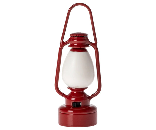 Maileg – Röd lykta vintage, miniatyr lampa, campinglampa/lantern