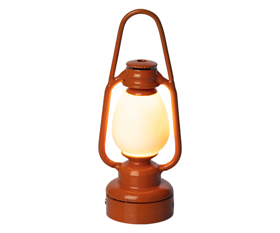 Maileg – Orange lykta vintage, miniatyr lampa, campinglampa/lantern