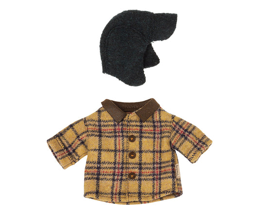 Maileg – Jacka woodsman och mössa till teddy pappa, kläder för björn nalle