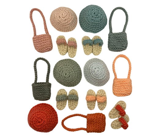Miniature - Beach set with hat, shoes and shoulder bag