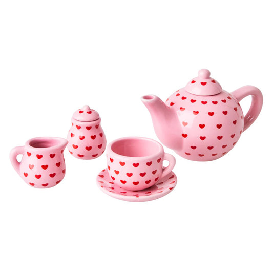 Bake with Alma – Tea set, pink with red hearts