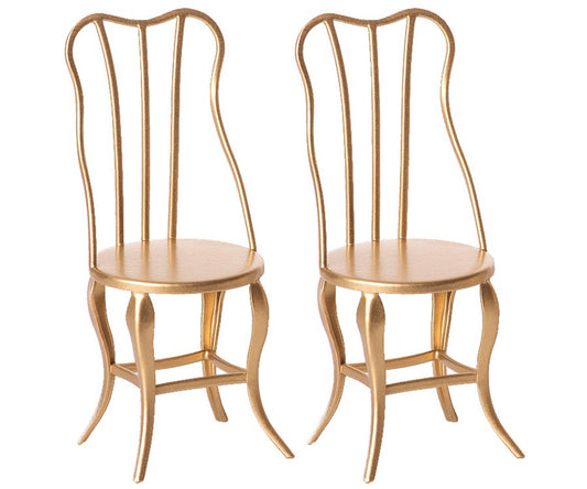 Maileg – Chairs in gold, gold chairs 2 pcs