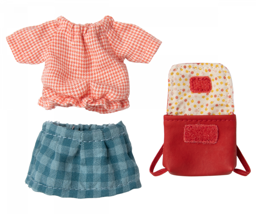 Maileg – Clothes and red backpack for big sister mouse